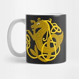 Gold Celtic Knots Seahorse Mug